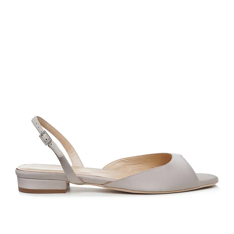 Sandale Vicky Satin, Gri-Argintiu