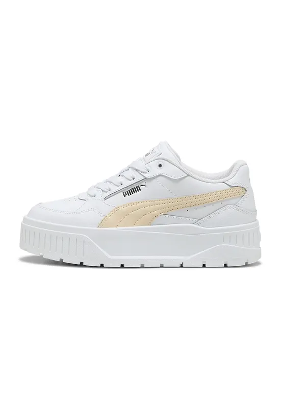 Pantofi sport - Casual - Piele naturala - Bej/Alb optic