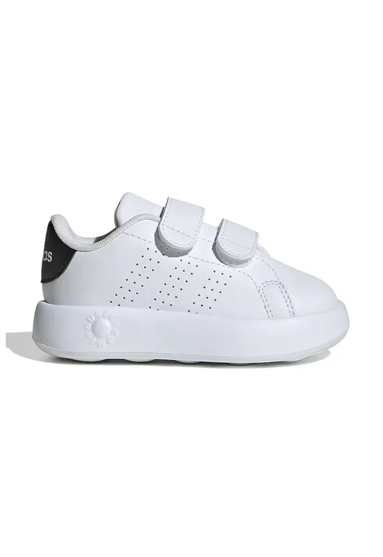 Pantofi sport de piele ecologica cu velcro Advantage - Negru/Alb optic
