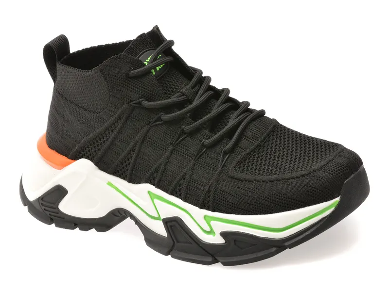 Pantofi sport negri, 351208, din material textil