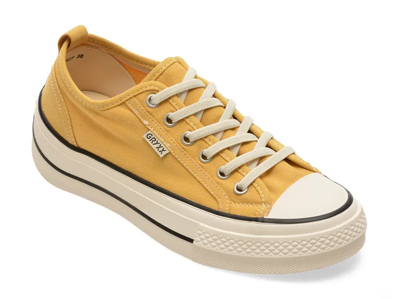 Pantofi sport galbeni, 6900, din material textil