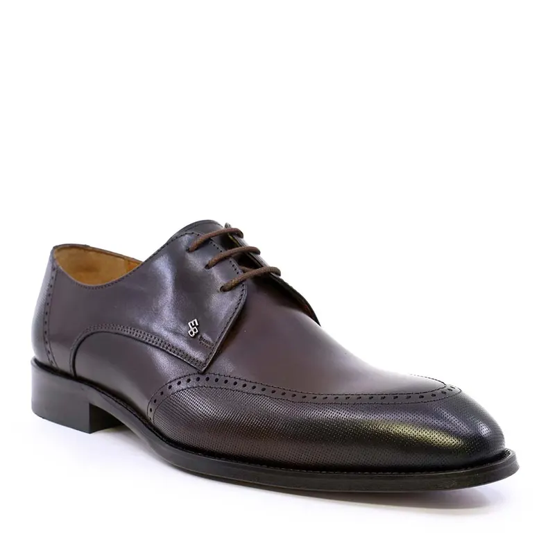 Pantofi derby bărbați Enzo Bertini Premium Collection maro din piele naturală 3389BP1424M — imaginea 2