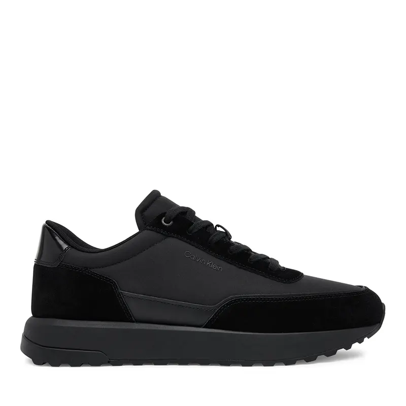 Sneakers bărbați CK Calvin Klein negri din piele și textil 2371BP1714N