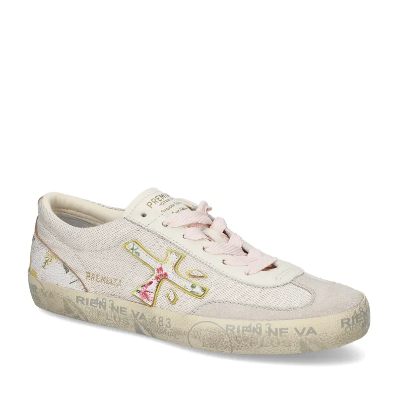 Sneakers femei Premiata David-D albi din piele și textil 1691DP8103A — imaginea 2