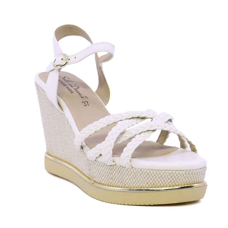 Sandale cu platformă femei Solo Donna albe 2541DS6416A — imaginea 2
