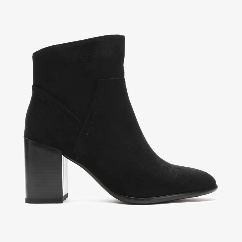 Botine dama din Piele Ecologica Intoarsa CRL0663 Negru