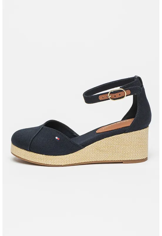 Sandale cu talpa wedge Flag - Albastru inchis