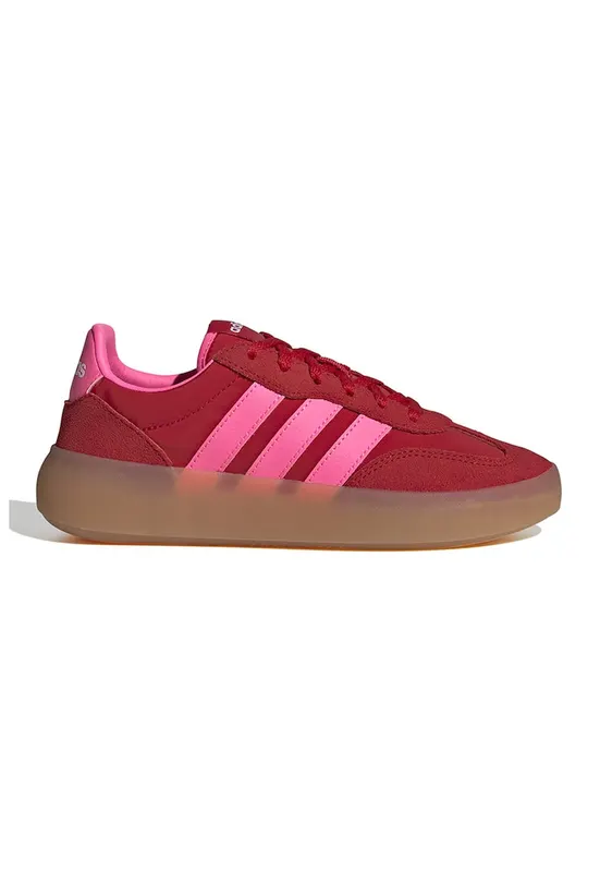 Pantofi sport Barreda Decode cu detalii din piele intoarsa - Rosu vermillion/Roz