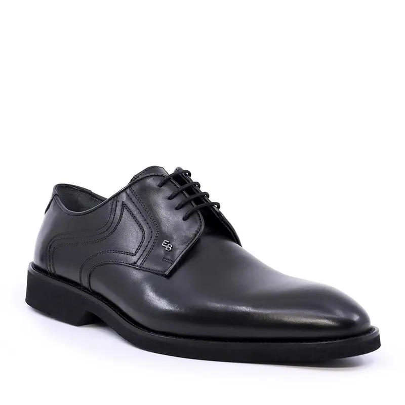 Pantofi derby bărbați Enzo Bertini negri din piele naturală 3689bp2370n — imaginea 2