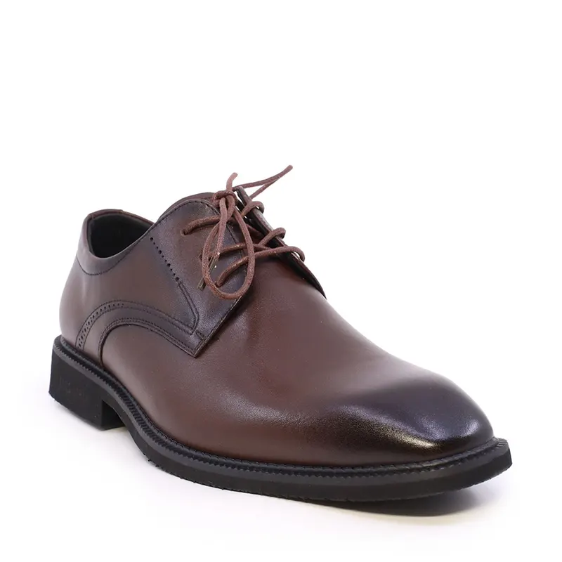 Pantofi derby bărbați Enzo Bertini maro din piele naturală 3660bp742m — imaginea 2