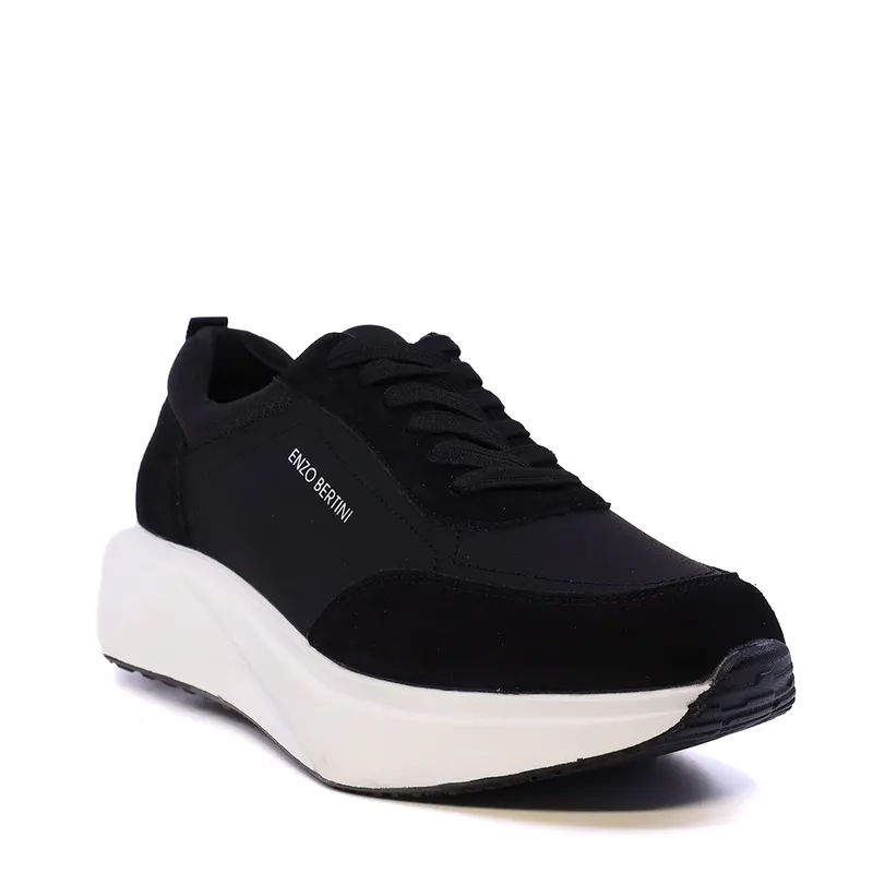 Sneakers ușori bărbați Enzo Bertini Premium Collection negri din piele și textil 1641BP250018VN — imaginea 2