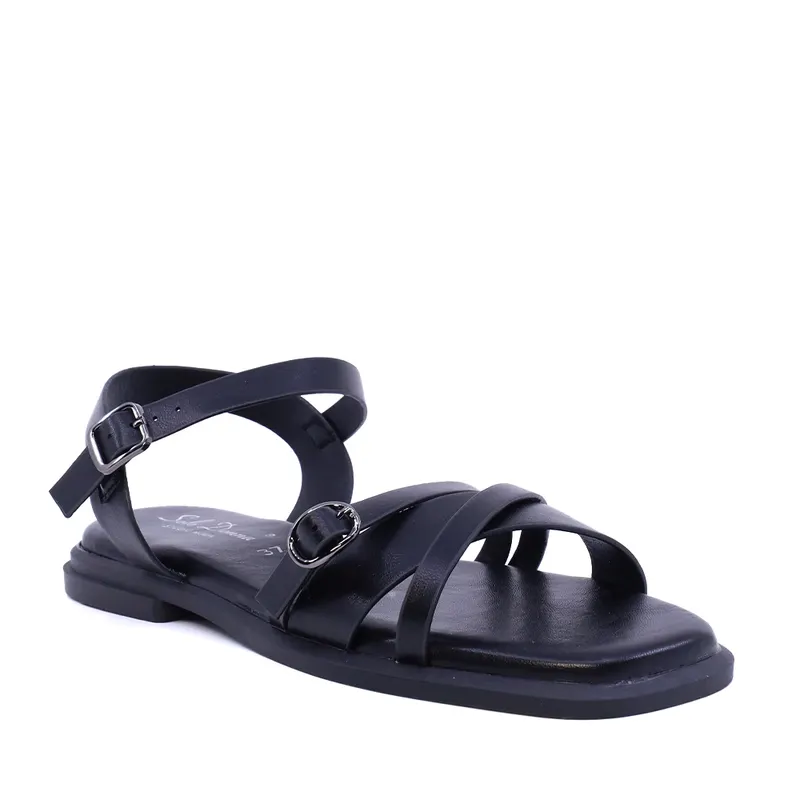 Sandale femei Solo Donna negre cu barete suprapuse 2541DS1953N — imaginea 2