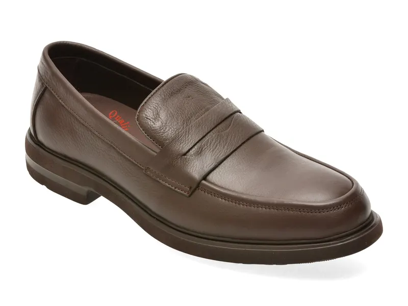 Mocasini maro, E1811, din piele naturala