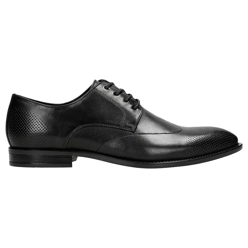 Pantofi eleganti loafers negri din piele granulată