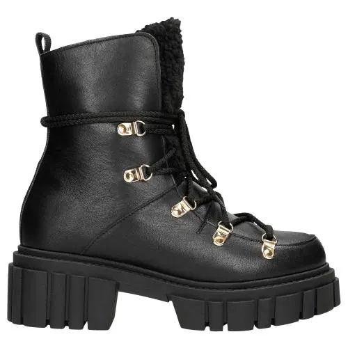 Ghete din piele negre RELAKS cu blană damă