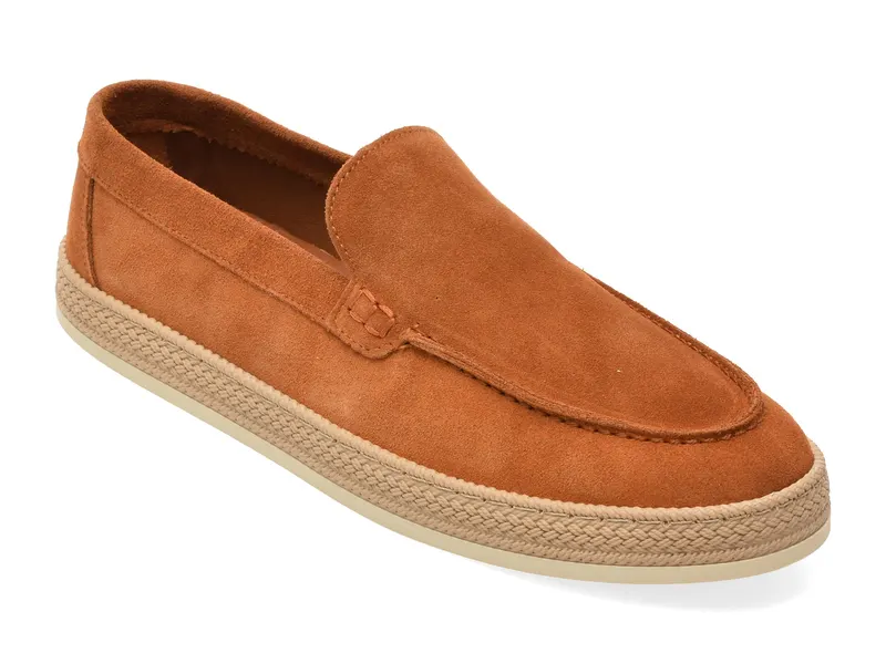 Mocasini maro, CLIFFE 220, din piele intoarsa