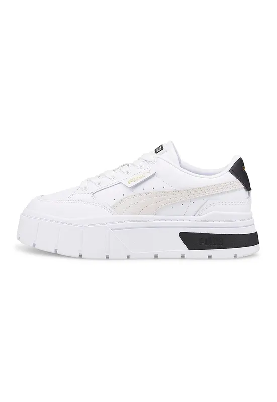 Pantofi sport de piele cu garnituri de piele intoarsa Mayze Stack - Negru/Gri deschis/Alb optic