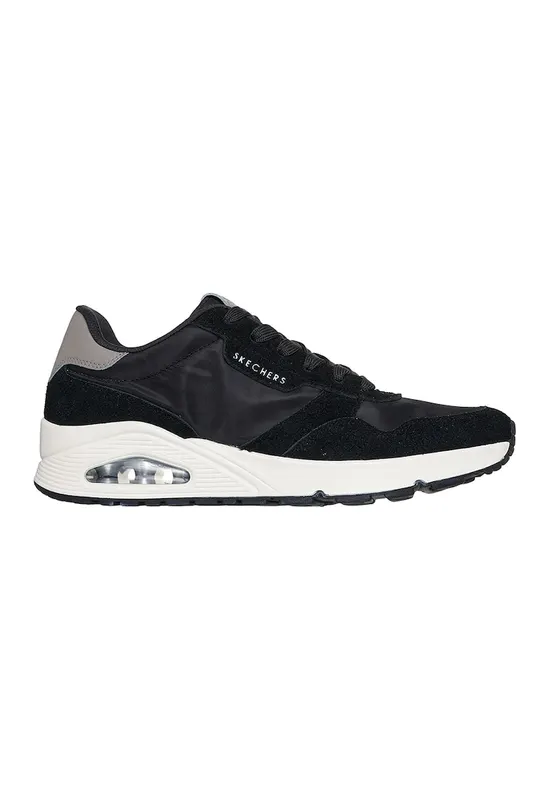 Pantofi sport din piele ecologica Uno Vintage - Negru/Gri inchis