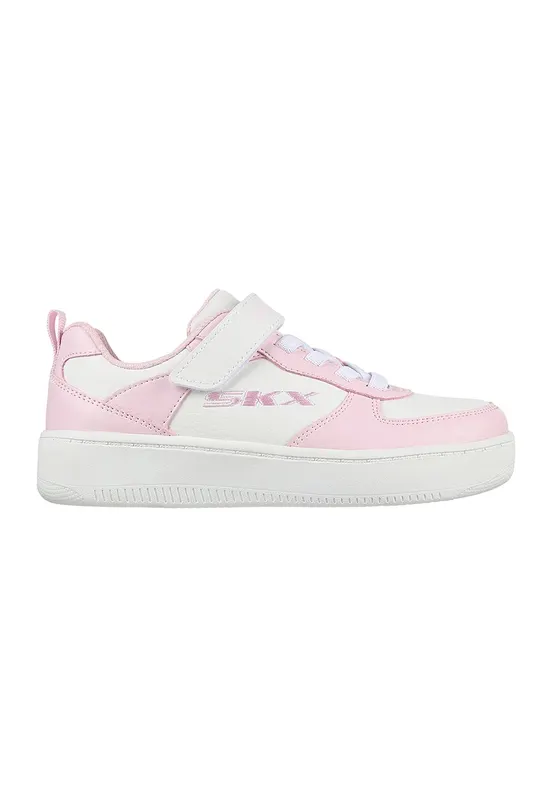 Pantofi sport de piele ecologica Sport Court 92 - Alb/Roz pastel
