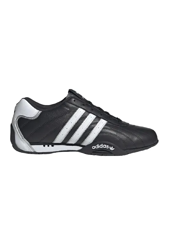 Pantofi sport din piele si piele ecologica Adi Racer - Alb/Negru