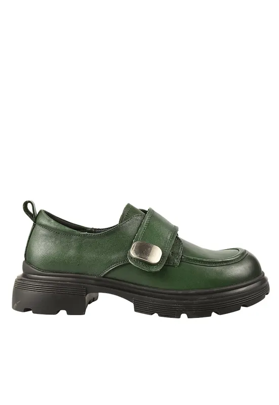 Pantofi casual - dama - KM 6715 verde - piele naturala - Verde