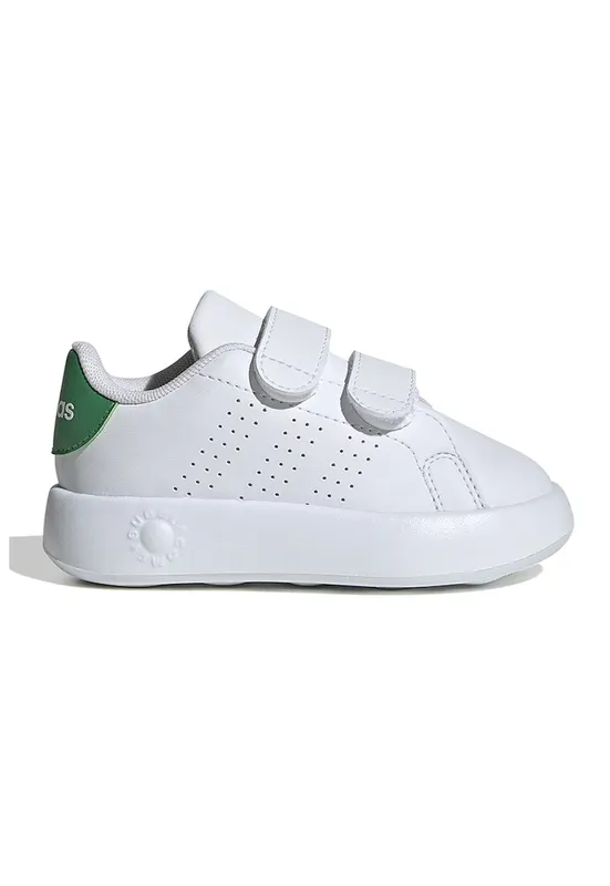 Pantofi sport de piele ecologica cu velcro Advantage - Alb/Verde