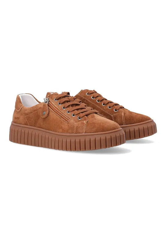 Pantofi sport din piele intoarsa - Maro