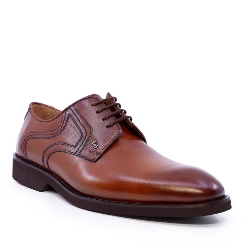 Pantofi derby bărbați Enzo Bertini cognac din piele naturală 3689bp2370co — imaginea 2