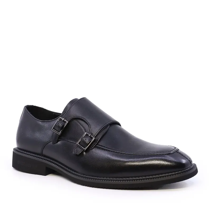 Pantofi tip Monk bărbați Enzo Bertini negri din piele naturală 3660bp740n — imaginea 2