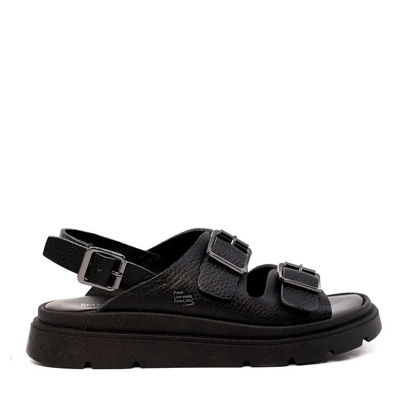 Sandale reglabile femei Enzo Bertini negre din piele 2809DS16366N