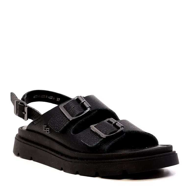 Sandale reglabile femei Enzo Bertini negre din piele 2809DS16366N — imaginea 2