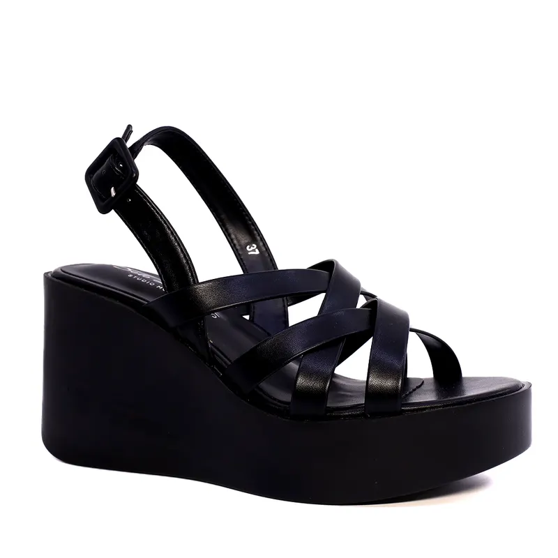 Sandale femei Solo Donna negre din sintetic cu platformă 2547DS9127N — imaginea 2