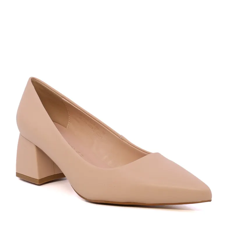 Pantofi femei Enzo Bertini bej cu toc evazat din piele 1111DP3200BE — imaginea 2