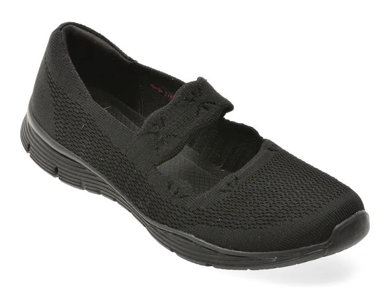 Pantofi sport SKECHERS negri, SEAGER, din material textil