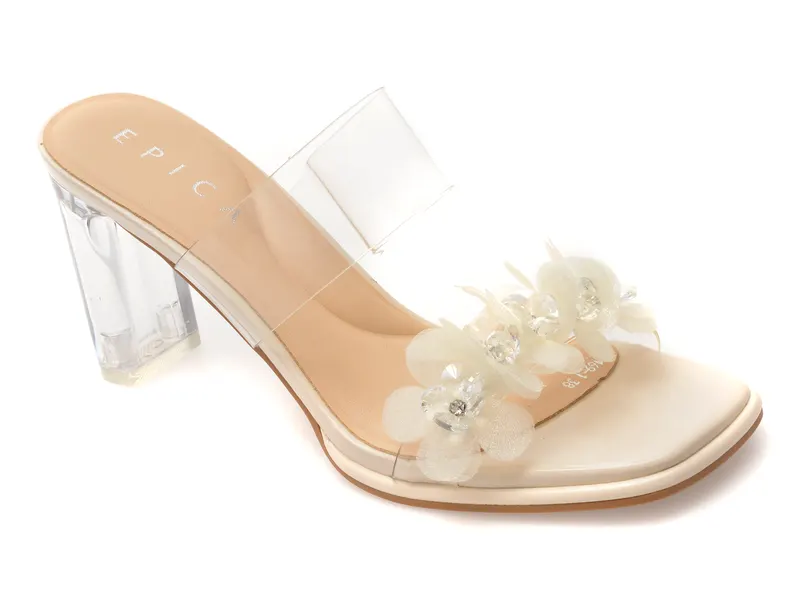 Papuci eleganti EPICA bej, 5169, din pvc