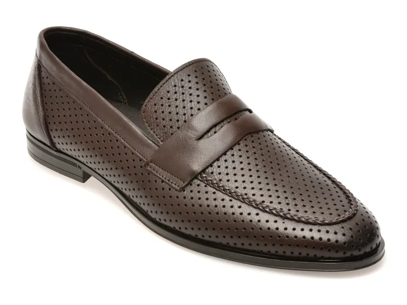 Mocasini eleganti maro, 25M125, din piele naturala