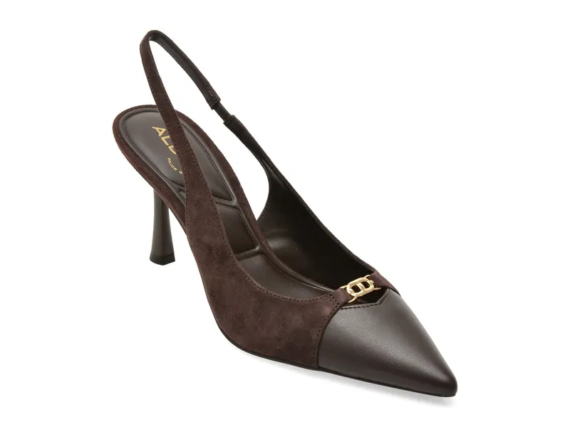 Pantofi eleganti maro, AUGUSTAS 201, din piele intoarsa