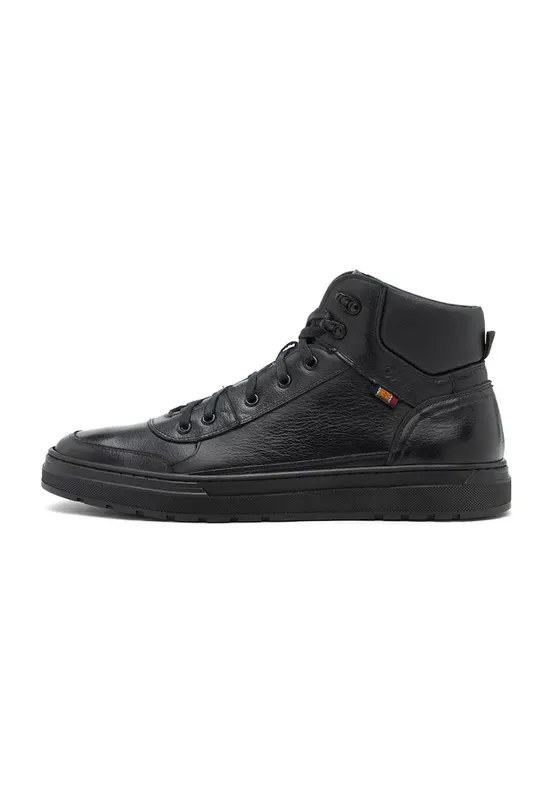 Pantofi sport inalti de piele - Negru