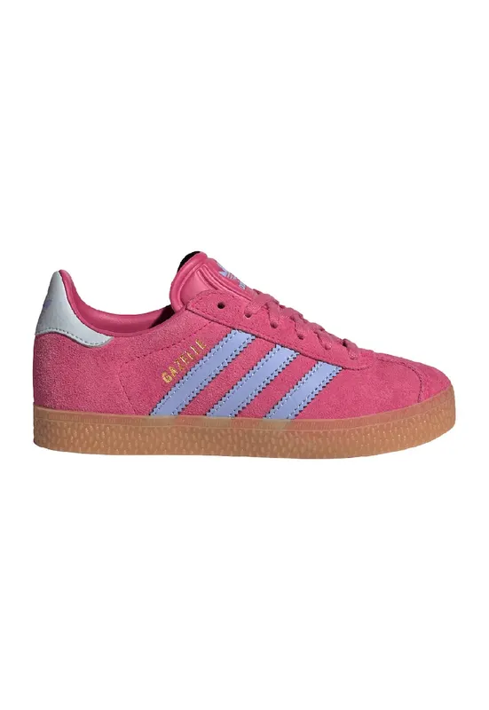 Pantofi sport din piele intoarsa cu garnituri de piele ecologica Gazelle - Albastru lavanda/Roz