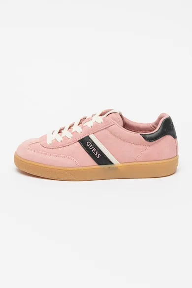 Pantofi sport low-cut de piele intoarsa - Negru/Roz
