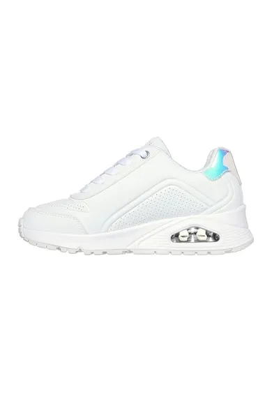 Pantofi sport de piele ecologica cu fermoar Uno Gen1 - Alb
