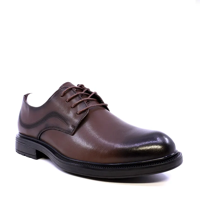 Pantofi derby bărbați maro din piele 3851bp028m — imaginea 2