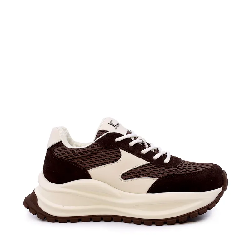 Sneakers femei Luca di Gioia maro din velur și material textil 3841DP294VM