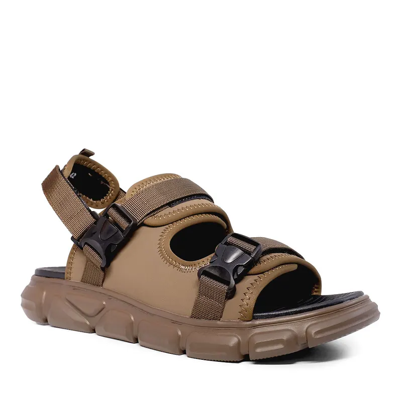 Sandale bărbați taupe din piele 3857BS459TA — imaginea 2