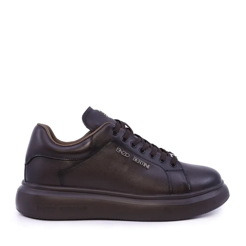 Sneakers ușori bărbați Enzo Bertini maro din piele 3662BP554M