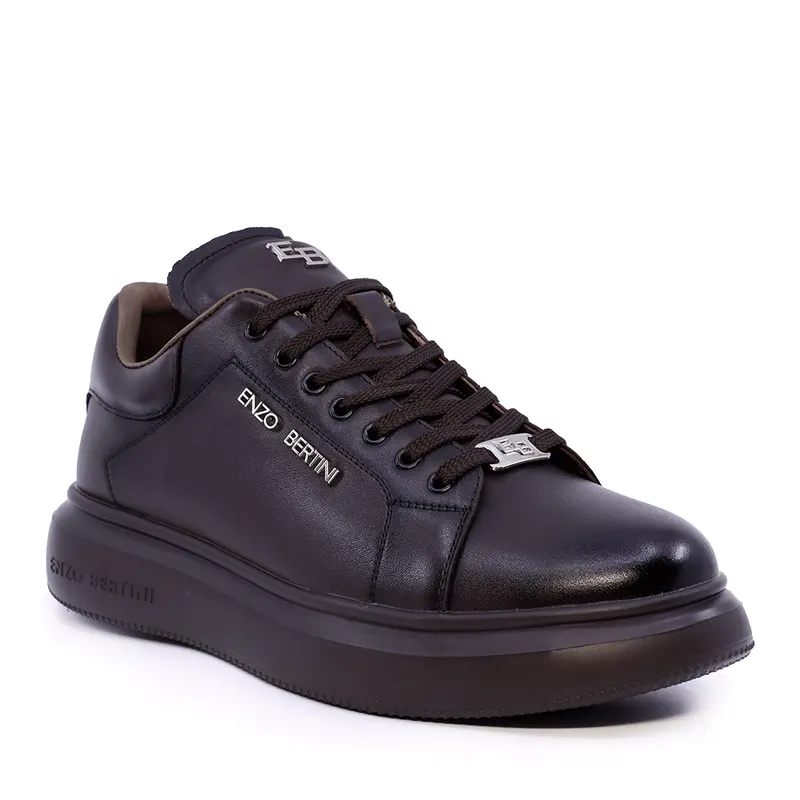 Sneakers ușori bărbați Enzo Bertini maro din piele 3662BP554M — imaginea 2