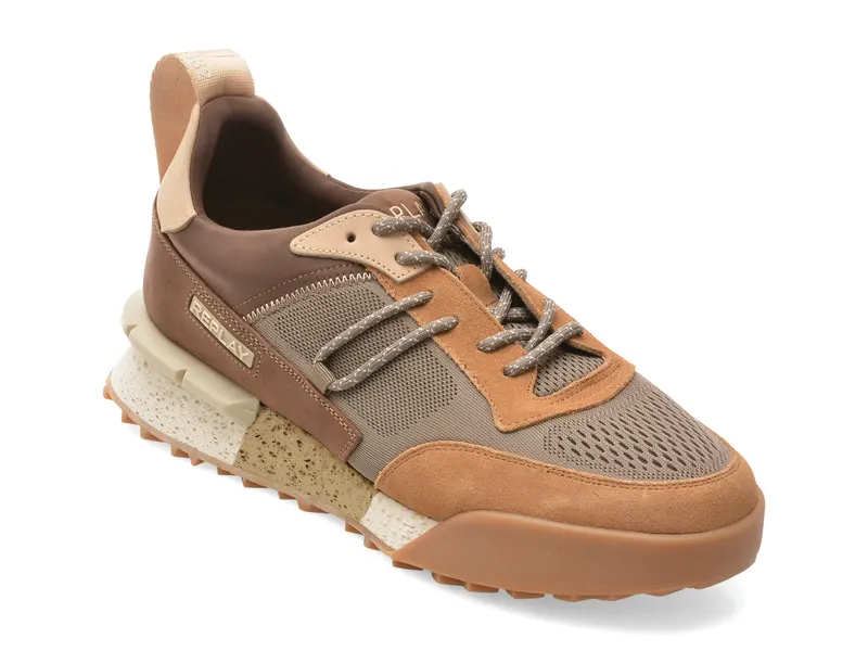 Pantofi sport REPLAY maro, MS1P72L, din piele naturala