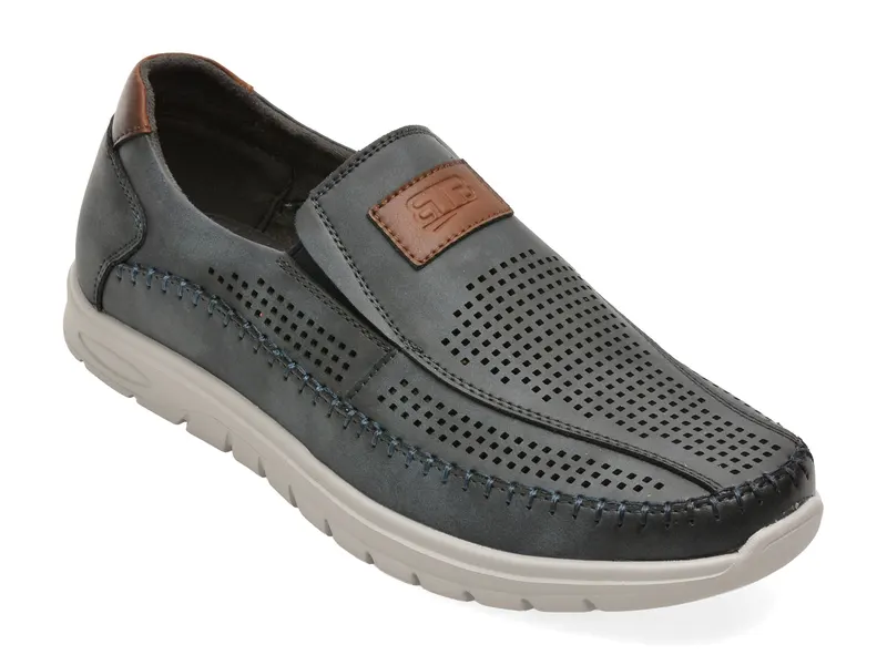Pantofi BITE THE BULLET bleumarin, Q156, din piele naturala