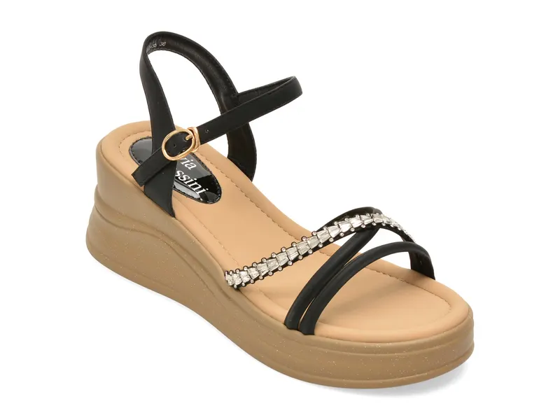Sandale FLAVIA PASSINI negre, 880835, din piele ecologica
