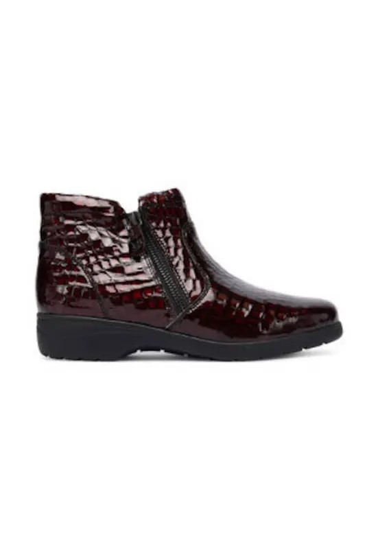 Botine dama - piele naturala - maro - cu fermoar -